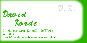 david korde business card